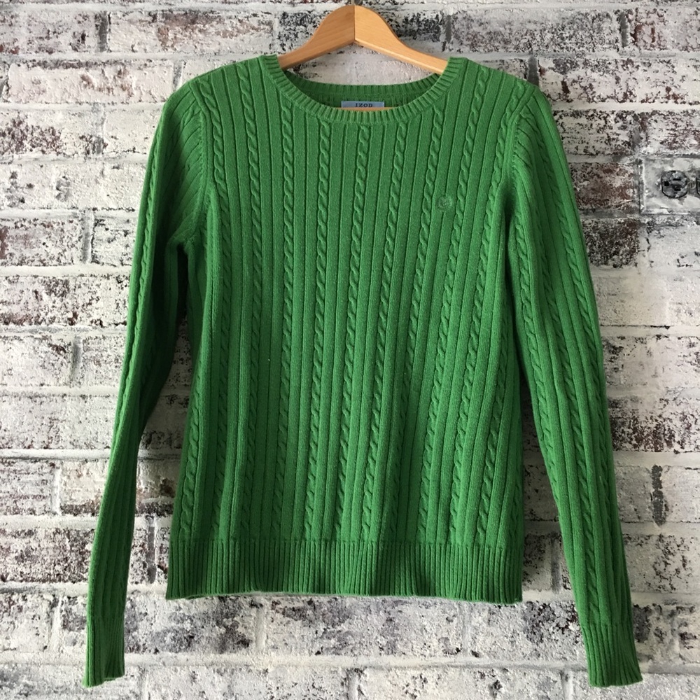 Kelley green IZOD cable knit sweater